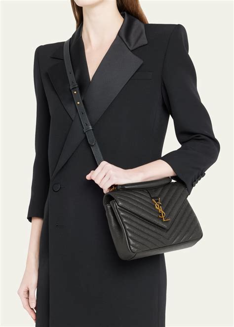 ysl monogram college size|YSL medium flap shoulder bag.